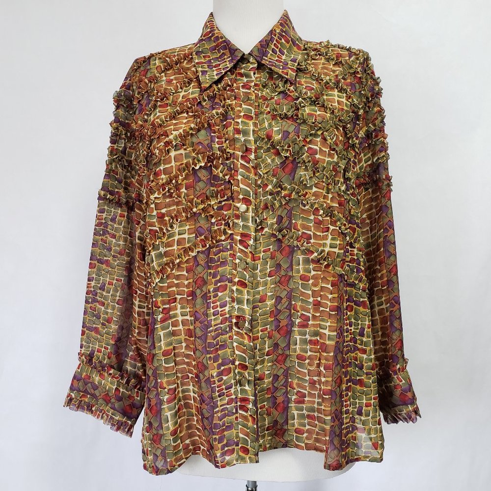 Lloyd Williams Women's ruffles Blouse multi